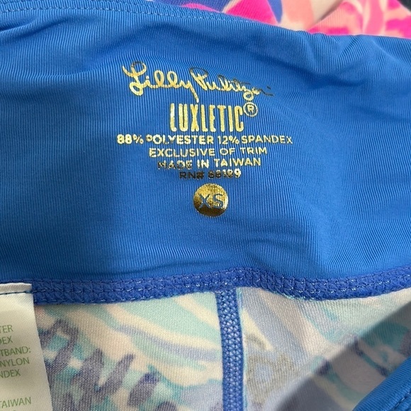 Lilly Pulitzer Luxletic Weekender Crop Fara Leggings Bennet Blue Hypes Stripe XS - Picture 14 of 15
